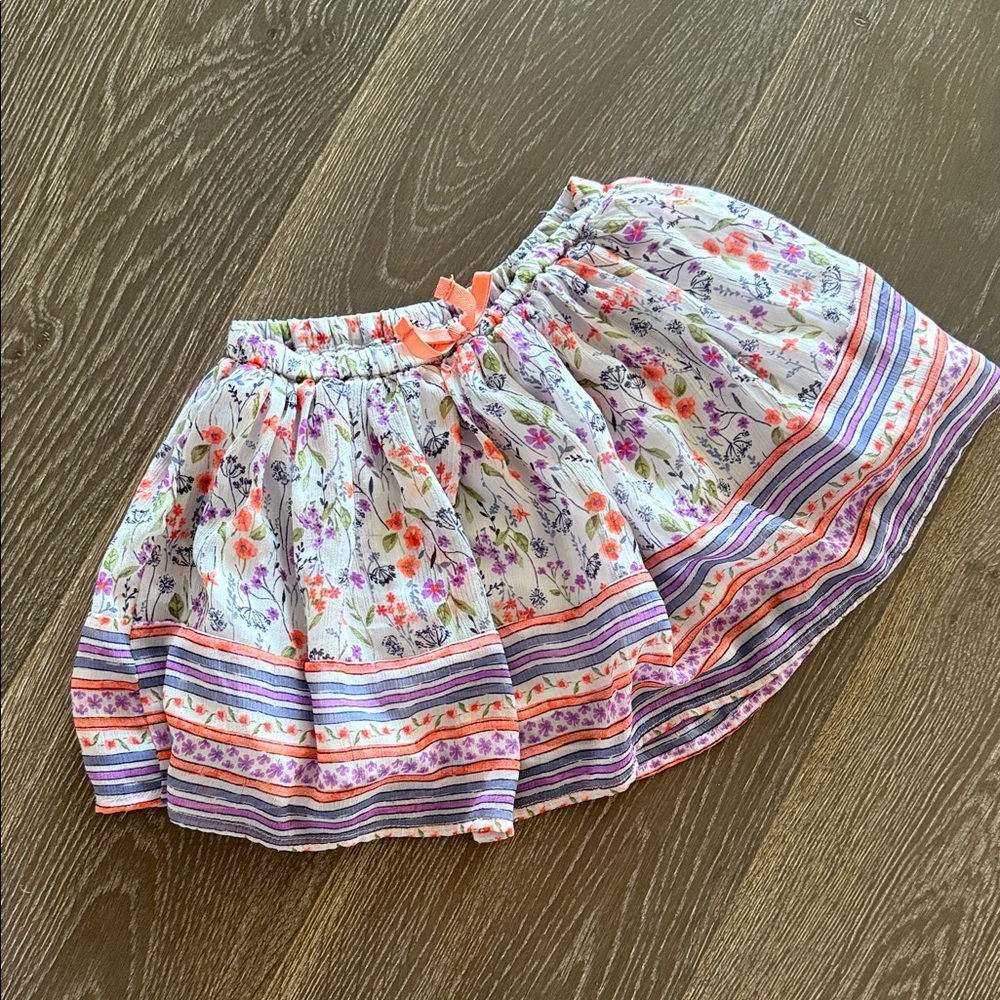 OshKosh B'gosh Floral and Striped Skirt - Multicolor